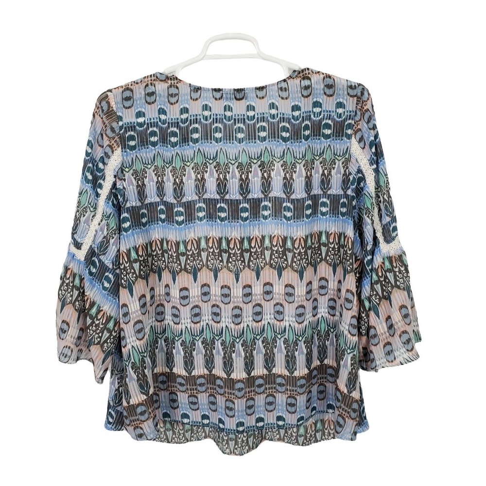 Jessica Simpson Size 2x Blouse Semi Sheer Chiffon Pullover Boho Hippy Shirt Top - Picture 3 of 8